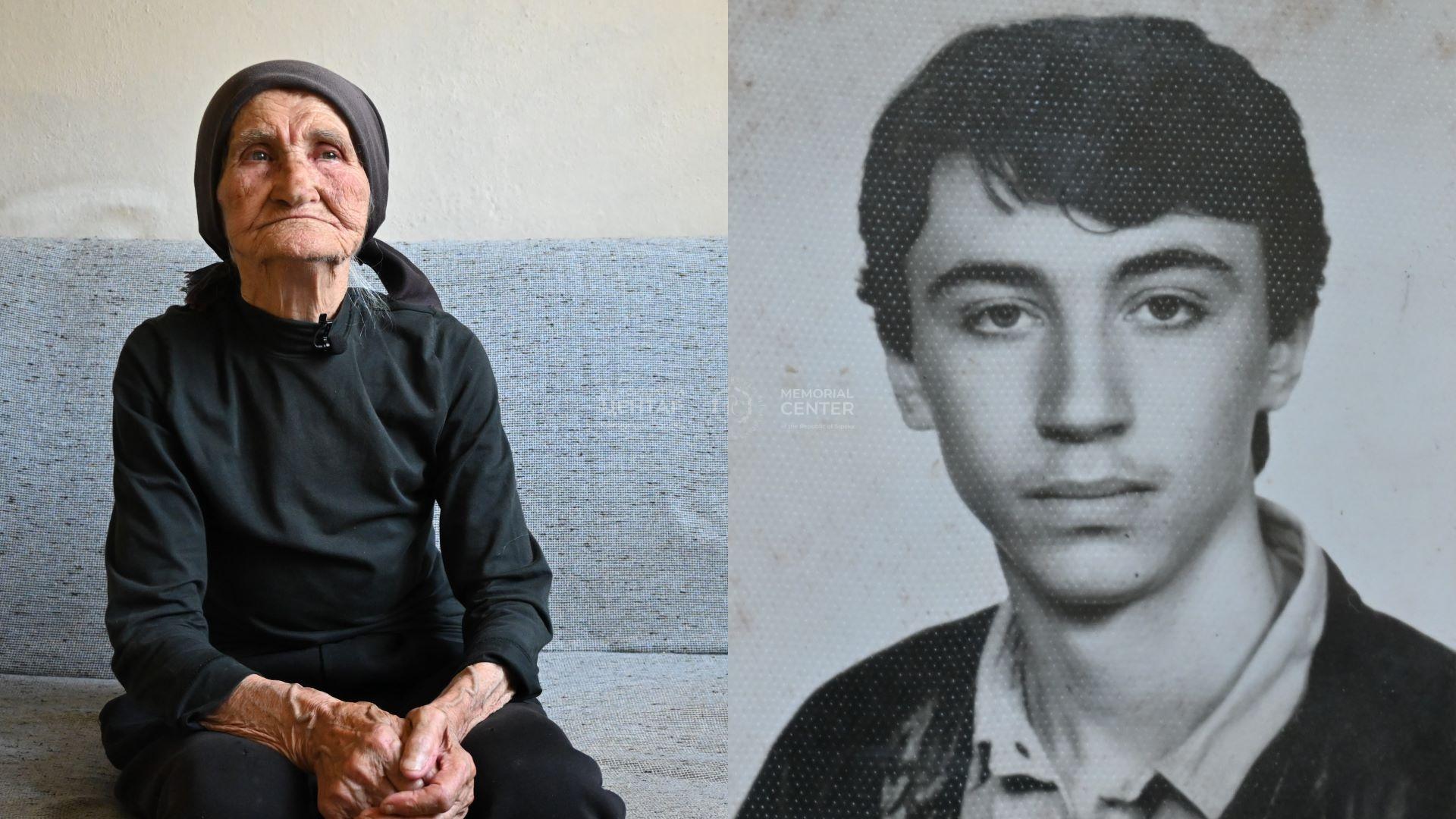 Митра Драгојевић (данас) и њен син Драгомир Драгојевић (1973) из Србца, припадник Србачке бригаде Војске Републике Српске, који је погинуо приликом пада Возуће.